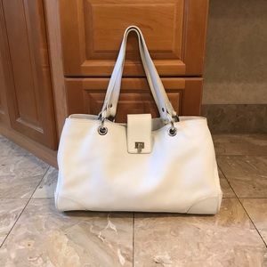 Lambertson Truex white leather bag
